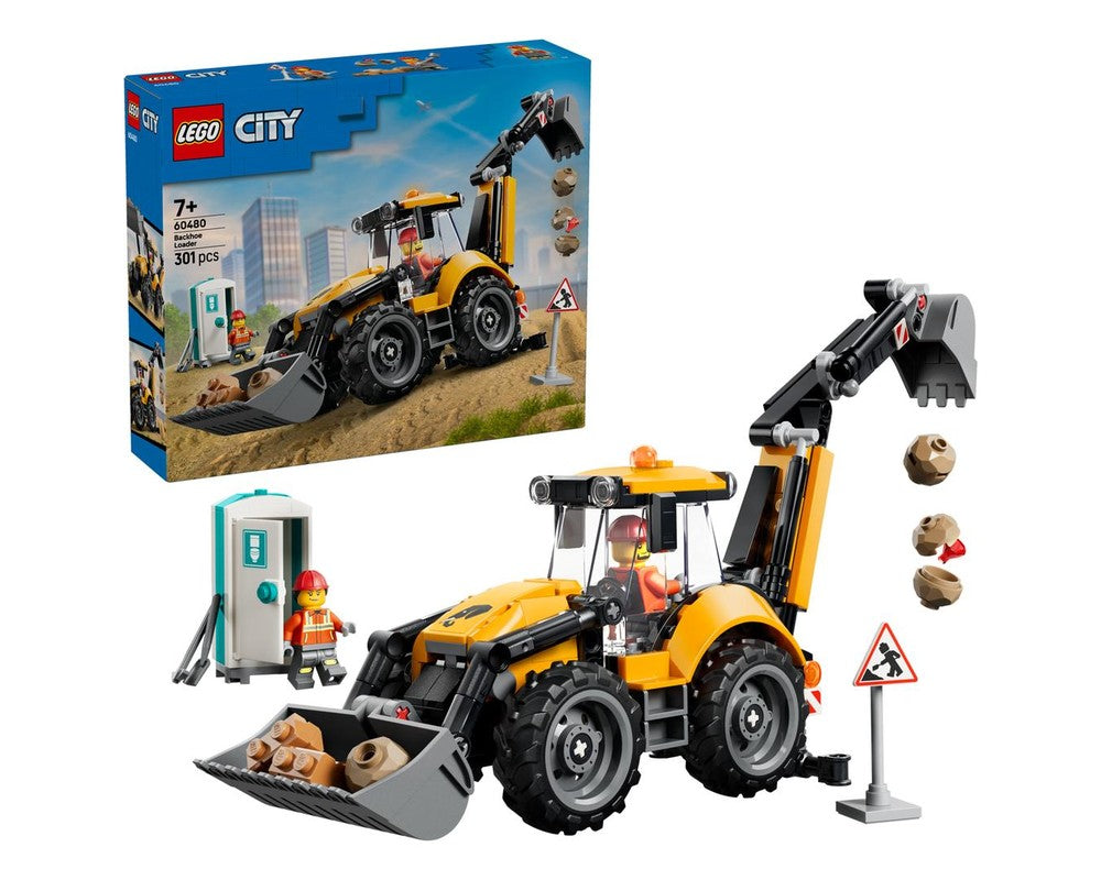 Yellow Backhoe Loader LEGO 60480