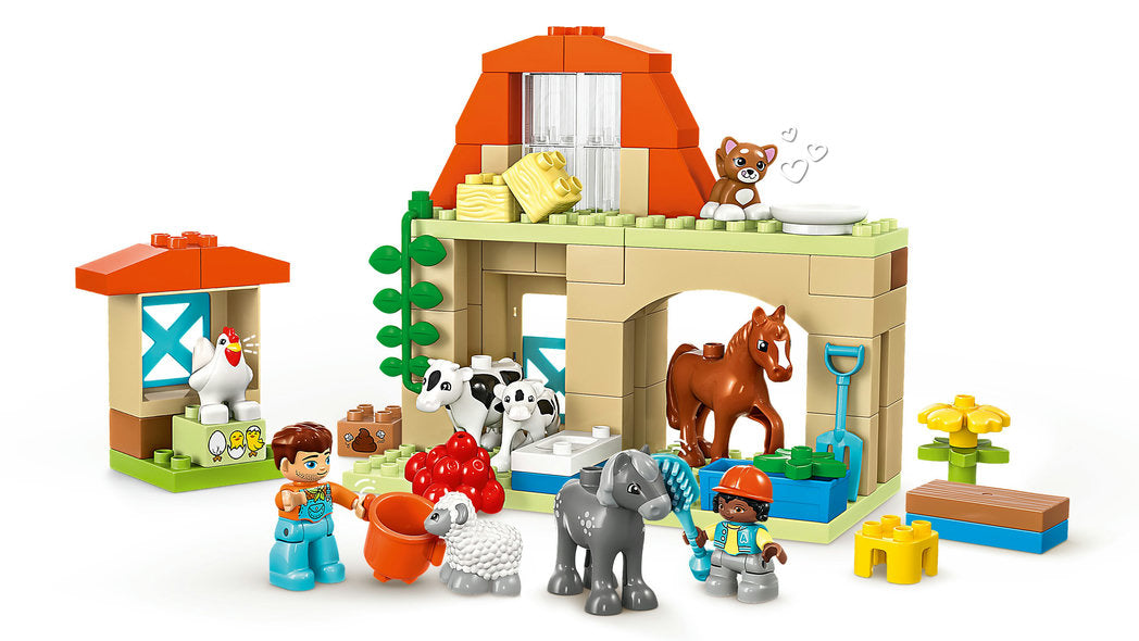 Taking care of the animals in the farm LEGO 10416