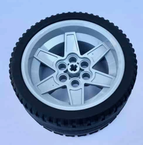 15038c04 | Wheel 56mm D. x 34mm Technic Racing Medium, 6 Pin Holes with Black Tire 68.8 x 36 ZR | LEGOPART