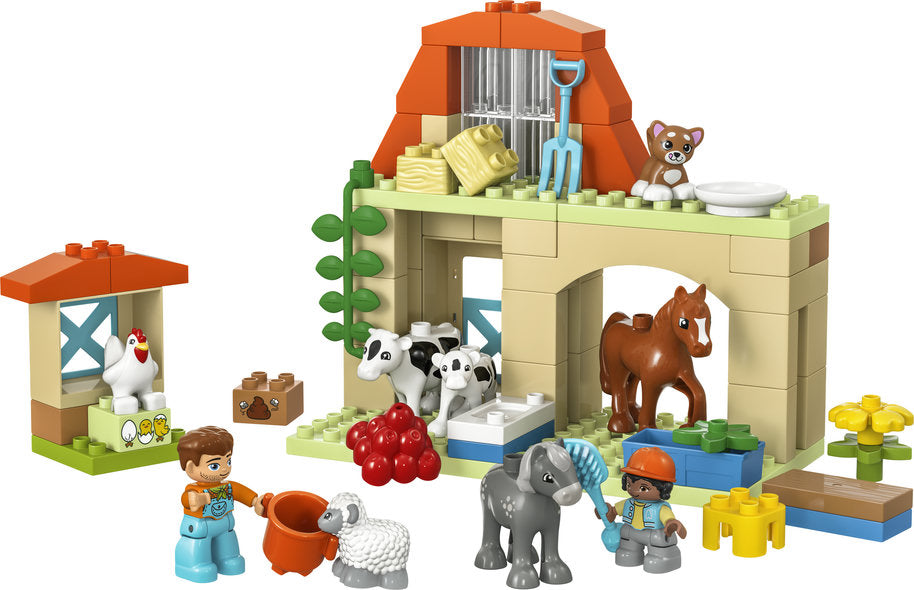 Taking care of the animals in the farm LEGO 10416