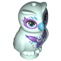 21333pb02 | Owl, Elves with Medium Azure Beak, Eyes and Feathers and Medium Lavender Scarf and Eye Borders Pattern | LEGOPART