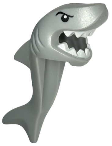 24076pb03 | Minifigure, Headgear Head Cover, Costume Shark Head, Tail and Fin with Black Eyes and White Teeth Pattern | LEGOPART