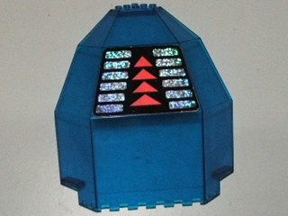 2409pb01 | Panel 10 x 10 x 12 Quarter Dome with Red Triangles and Holographic Rectangles Pattern (Sticker) - Set 6959 | LEGOPART