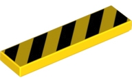 2431pb0725 | Tile 1 x 4 with 5 Black Danger Stripes | LEGOPART