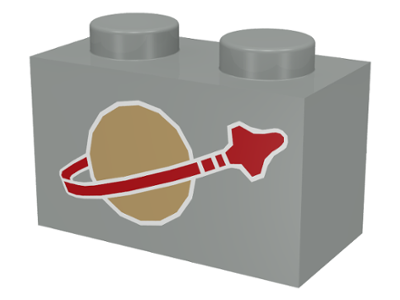 3004p90 | Brick 1 x 2 with Classic Space Logo Pattern | LEGOPART