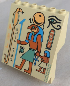 30156px4 | Panel 4 x 6 x 6 Sloped with Hieroglyphs, Snake and Falcon / Ra Pattern | LEGOPART