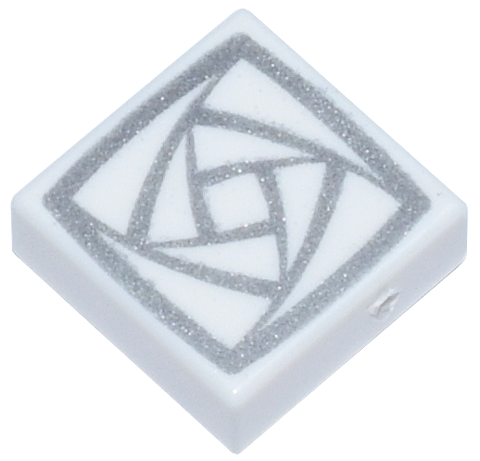 3070pb347 | Tile 1 x 1 with Silver Rotating Squares Pattern | LEGOPART