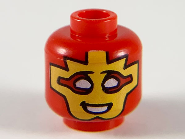 3626pb2503 | Minifigure, Head Yellow Mask with White Eyes and Mouth Pattern | LEGOPART