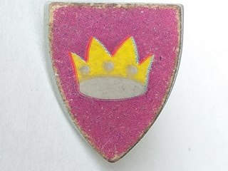 3846pb012 | Minifigure, Shield Triangular Short with Crown on Pink Background Pattern | LEGOPART