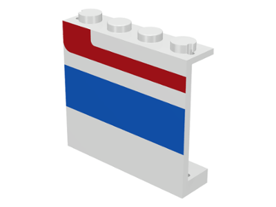 4215ap05 | Panel 1 x 4 x 3 - Solid Studs with Red/Blue Stripe Right Pattern | LEGOPART