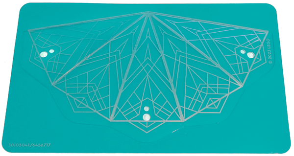 43224pls01 | Plastic Part for Set 43224 - Dark Turquoise Conical Roof with Silver Geometric Triangles Pattern | LEGOPART