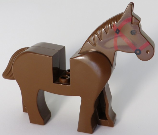 4493c01pb03 | Horse with Black Eyes, Red Bridle Pattern | LEGOPART