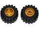 6014bc05 | Wheel 11mm D. x 12mm, Hole Notched for Wheels Holder Pin with Black Tire 21mm D. x 12mm - Offset Tread Small Wide, Band Around Center of Tread | LEGOPART