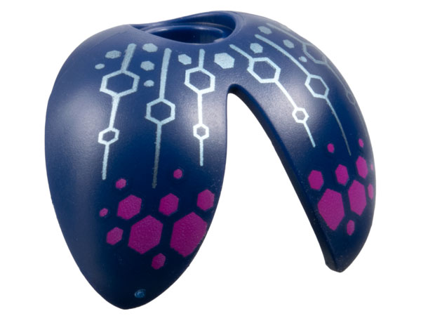 69948pb02 | Minifigure Wings Insect Beetle with Neck Hole with Metallic Light Blue Circuitry and Magenta Hexagons Pattern | LEGOPART