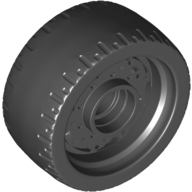 72206pb01 | Wheel 24 x 12 with Pin Hole with Molded Black Hard Rubber Tire Pattern | LEGOPART