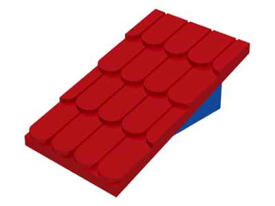 787c01 | Fabuland Roof Support Slope, 6 x 2 with Red Fabuland Roof Slope without Chimney Hole | LEGOPART