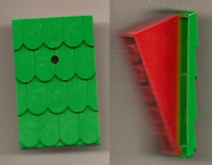 787c04 | Fabuland Roof Support Slope, 6 x 2 with Green Fabuland Roof Slope with Chimney Hole | LEGOPART
