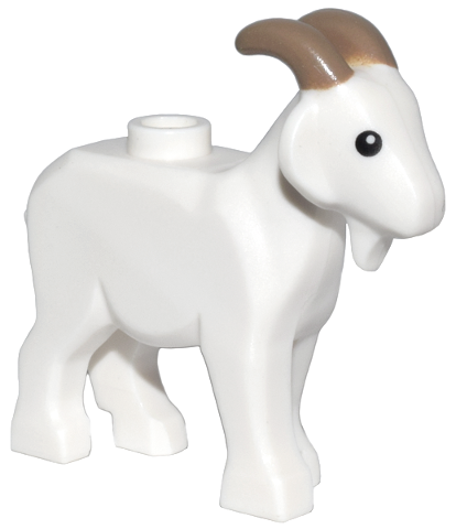 95341pb02 | Goat with Black Eyes and Dark Tan Horns Pattern | LEGOPART