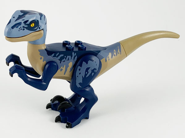 Raptor13 | Dinosaur Raptor / Velociraptor with Dark Blue and Sand Blue Markings, Dark Blue Eye Patch | LEGOPART
