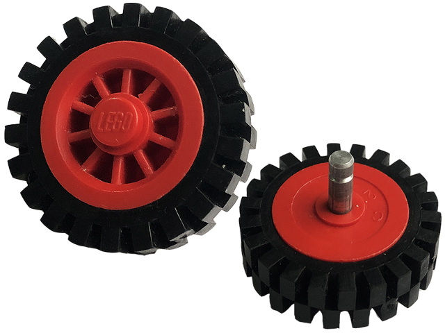 bb0019c02 | Wheel Spoked 2 x 2 with Stud with Black Tire 24mm D. x 8mm Offset Tread - Interior Ridges | LEGOPART
