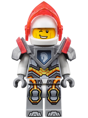 Lance Richmond - Trans-Neon Orange Visor, Flat Silver Armor LEGO nex076 | Fyrebrick.be