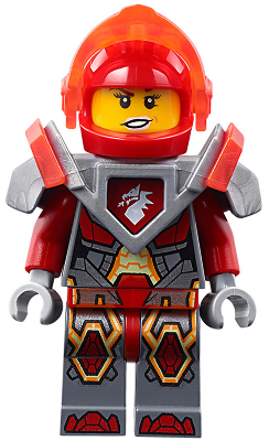 Macy Halbert - Trans-Neon Orange Visor, Flat Silver Armor LEGO nex086 | Fyrebrick.be