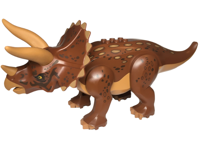 Dinosaur Triceratops with Reddish Brown Back and Medium Nougat and Dark Brown Markings LEGO tricera08