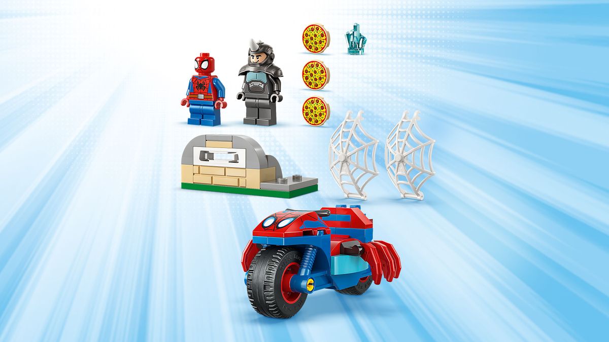 Spidey on his Motorcycle vs. Rhino LEGO 11206
