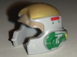 11538pb04 | Minifigure, Headgear Helmet SW Rebel with Dark Tan, Gold and Green A-wing Pilot Pattern | LEGOPART