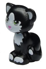 11602pb01 | Cat, Friends / Elves, Sitting with Lime Eyes, Dark Pink Nose and White Patches Pattern | LEGOPART