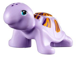 11603pb02 | Turtle, Friends / Elves with Medium Azure Eyes, Dark Purple Spots, and Dark Purple and Bright Light Orange Shell Pattern | LEGOPART