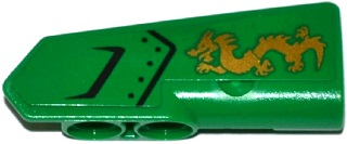 11946pb013 | Technic, Panel Fairing #21 Very Small Smooth, Side B with Air Intake and Gold Dragon Pattern | LEGOPART