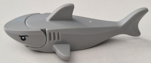 14518c04pb04 | Shark with Rounded Nose and Debossed Gills with Black Eyes and White Full Circle Pupils Pattern | LEGOPART