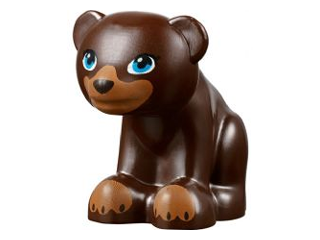 14732pb01 | Bear, Friends / Elves, Baby Cub, Sitting with Black Nose, Dark Azure Eyes and Dark Tan Paws and Muzzle Pattern | LEGOPART