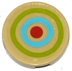 14769pb012 | Tile, Round 2 x 2 with Bottom Stud Holder with Lime, Medium Blue and Red Target Pattern | LEGOPART