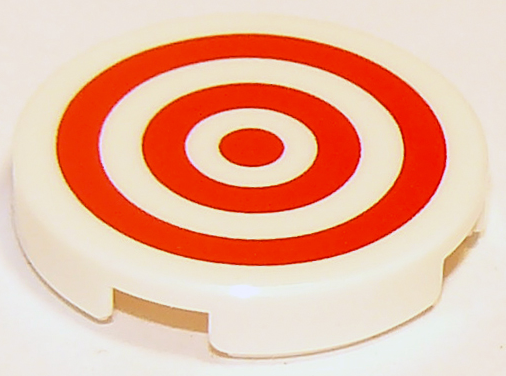 14769pb186 | Tile, Round 2 x 2 with Bottom Stud Holder with Red Concentric Circles / Target Pattern | LEGOPART