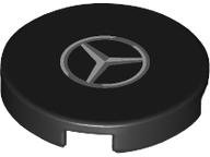 14769pb704 | Tile, Round 2 x 2 with Bottom Stud Holder with Silver and Dark Silver Mercedes-Benz Logo Pattern | LEGOPART