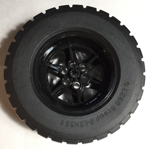 15038c03 | Wheel 56mm D. x 34mm Technic Racing Medium, 6 Pin Holes with Black Tire 94.3 x 38 R | LEGOPART
