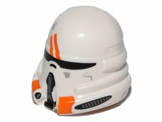 15308pb01 | Minifigure, Headgear Helmet SW Airborne Clone Trooper with Orange Markings Pattern | LEGOPART