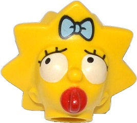 15525pb02 | Minifigure, Head, Modified Simpsons Maggie Simpson - Worried Look Pattern | LEGOPART