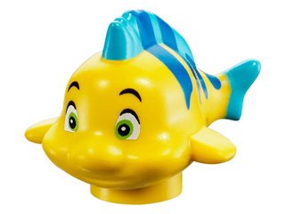 15679pb03 | Fish, The Little Mermaid with Blue Stripes, Medium Azure Dorsal and Caudal Fins, Lime Eyes without Bottom Eyelids Pattern | LEGOPART