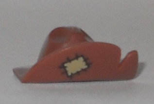 17352pb01 | Minifigure, Headgear Hat, Wide Brim with Cut and Tan Patch Pattern | LEGOPART