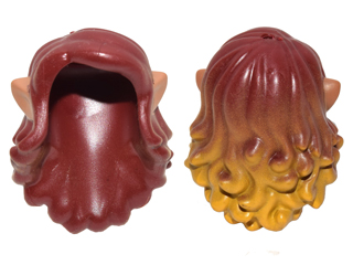 19204pb01 | Mini Doll, Hair Long Wavy with Yellow Tips and Medium Nougat Elves Ears Pattern | LEGOPART