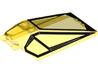21849pb03 | Windscreen 8 x 4 x 2 with 2 Studs and Bar Handle with Black Cockpit Window Frames with Lines and Rivets Pattern | LEGOPART