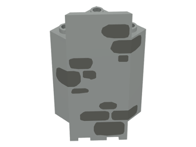2345pb05 | Panel 3 x 3 x 6 Corner Wall with Dark Gray Stones Pattern | LEGOPART