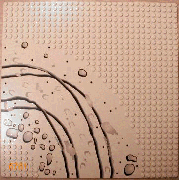 2359px2 | Baseplate, Road 32 x 32 7-Stud Curve with Rocks and Ruts Pattern | LEGOPART