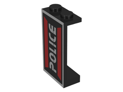 2362apb04L | Panel 1 x 2 x 3 - Solid Studs with Space Police I Logo Pattern Model Left Side | LEGOPART