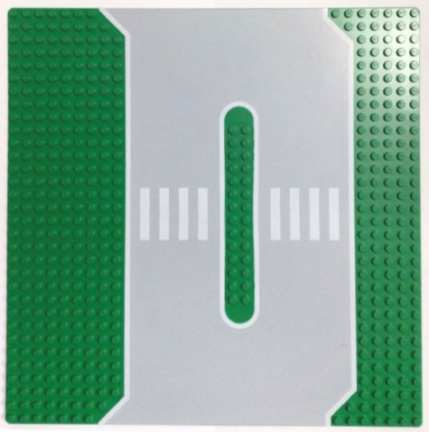 2364px1 | Baseplate, Road 32 x 32 Service Station with Light Gray Surface, White Edge Lines and Crosswalk Pattern | LEGOPART