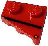 24299pb03 | Wedge, Plate 2 x 2 Left with Black Stripe and Orange Dot | LEGOPART