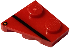 24307pb03 | Wedge, Plate 2 x 2 Right with Black Stripe and Orange Dot | LEGOPART